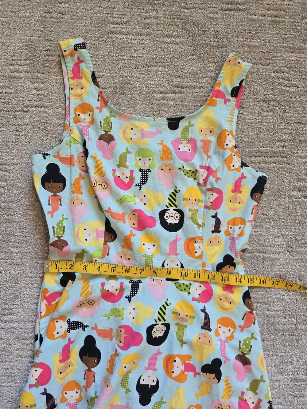 NWT Retrolicious Mermaid Print Skater Dress Size L - Picture 5 of 7